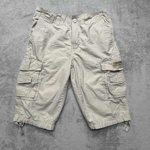 Unionbay Cargo Shorts Mens Measured 32x14 Khaki Tan Multi Pocket Outdoor Utility